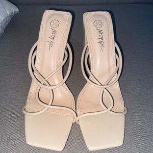 Nasty Gal Cream Strappy Heels